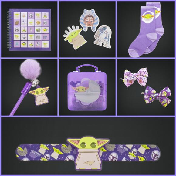 Baby Yoda Grogu 6 Piece Collectible Accessory Set with Carry Case Box - Picture 1 of 12